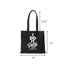 Black Canvas Tote Bag - I Do It Daily Logo