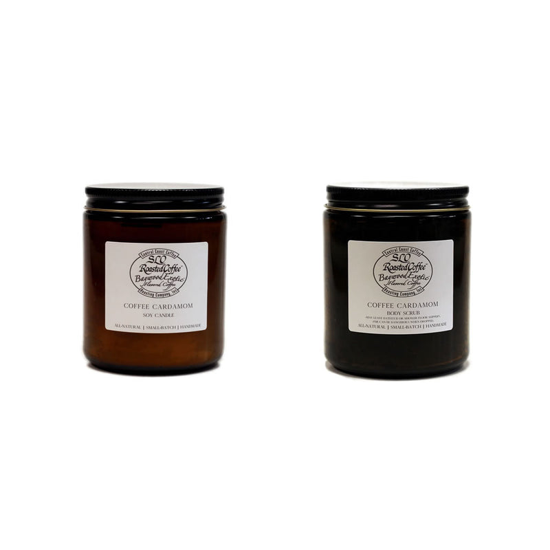 SLO Roasted Coffee and Cardamom Soy Candle Body Scrub Combo