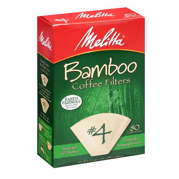 Melita #4 CONE BAMBOO FILTER PAPER - 80 ct.