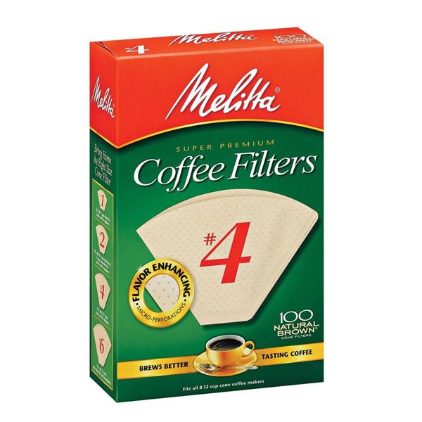 Melita #4 CONE FILTER NATURAL BROWN - 100 ct.