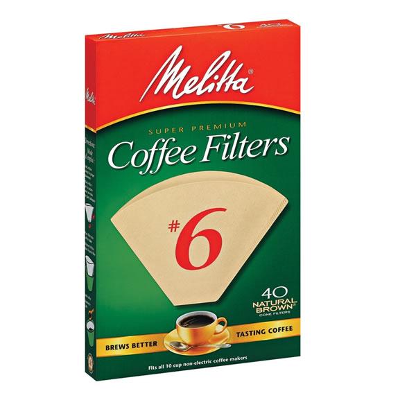 Melita #6 CONE FILTER NATURAL BROWN - 40 ct.