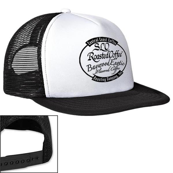 SLO Roasted Adjustable Mesh Back Trucker Hat - White